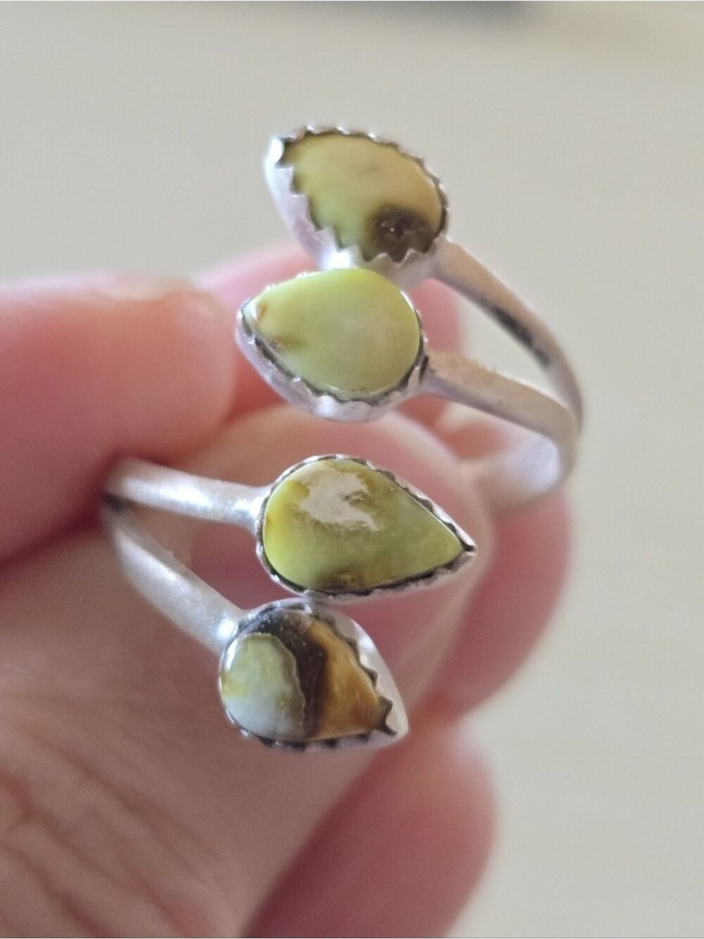 Palomino Variscite Sterling Silver Ring Southwestern - Statement Jewelry